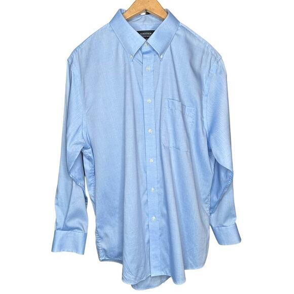 Nordstrom Blue Cotton Traditional Fit Button Down Shirt - Picture 2 of 11